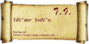 Tódor Iván névjegykártya