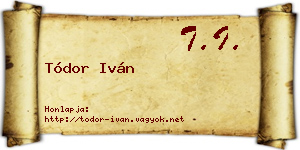 Tódor Iván névjegykártya